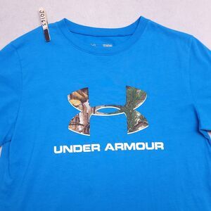 Under Armour Short Sleeve Casual Pullover T-Shirt Youth Boys Size L Blue
